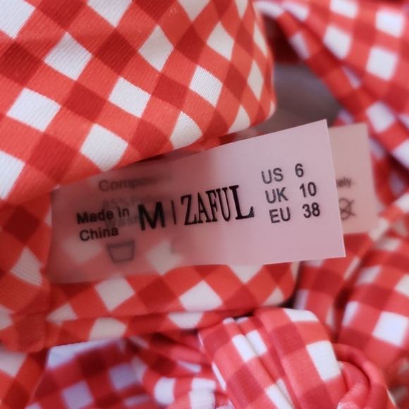 Gingham front knot bikini set Zaful - Picture 4 of 4
